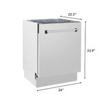 ZLINE 5-Piece Appliance Package - 48-Inch Rangetop, Refrigerator with Water Dispenser, 30-Inch Electric Wall Oven, 3-Rack Dishwasher, and Convertible Wall Mount Hood in Stainless Steel (5KPRW-RTRH48-AWSDWV)