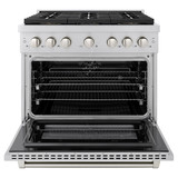 ZLINE 36-Inch 5.2 cu. ft. Paramount Dual Fuel Range with 6 Burner DuoPro™ Cooktop and Electric Convection Oven in Stainless Steel (PSDR36)