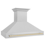 ZLINE Autograph Edition 2-Piece Appliance Package - 48-Inch Dual Fuel Range & Wall Mounted Range Hood in Stainless Steel with Gold Trim (2AKP-RARH48-G)