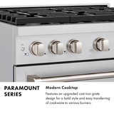 ZLINE Autograph 48-Inch Paramount Gas Range in Black Stainless Steel with Bronze Helix Handles (SGRBZ-48-KCB)