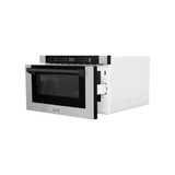 ZLINE 5-Piece Appliance Package - 30-Inch Dual Fuel Range, Hood, Refrigerator with Water Dispenser, Dishwasher, and Microwave Drawer in Stainless Steel with Matte Black Accents