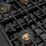 ZLINE Autograph 30-Inch 4.2 Cu. Ft. Paramount Dual Fuel Range with 4 Burner DuoPro Cooktop in Black Satin and Gold Accents (PSDRBSZ-30-G)