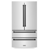 ZLINE Autograph Edition 4-Piece Appliance Package - 48-Inch Gas Range, Refrigerator, Wall Mounted Range Hood, & 24-Inch Tall Tub Dishwasher in Stainless Steel with Matte Black Trim (4AKPR-SGRRHDWM48-MB)