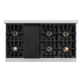 ZLINE Autograph Edition 48-Inch Classic Gas Rangetop with 8 Burner DuoPro™ Cooktop in Stainless Steel and Matte Black Accents (PCRTZ-48-MB)