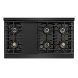 ZLINE Autograph Edition 48-Inch Paramount Gas Rangetop with 8 Burner DuoPro™ Cooktop in Black Stainless Steel and Polished Gold Accents (PSRTBZ-48-G)