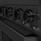 ZLINE 3-Piece Appliance Package - 30-Inch Gas Range, Refrigerator, and Dishwasher in Black Stainless Steel