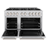 ZLINE 3-Piece Appliance Package - 48-Inch Dual Fuel Range, Refrigerator with Water Dispenser, and Dishwasher in Stainless Steel