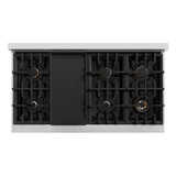 ZLINE 3-Piece Appliance Package - 48-Inch Dual Fuel Range, Refrigerator, and Dishwasher in Stainless Steel with Champagne Bronze Accents