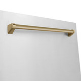ZLINE 4-Piece Appliance Package - 30-Inch Gas Range, Hood, Refrigerator, and Dishwasher in Stainless Steel with Champagne Bronze Accents