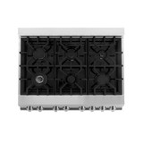 ZLINE 3-Piece Appliance Package - 36-inch Dual Fuel Range, Premium Hood & Microwave Drawer in Stainless Steel (3KP-RARH36-MW)