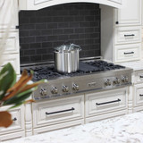 ZLINE 2-Piece Appliance Package - 48-Inch Rangetop and Convertible Range Hood in Satin Stainless Steel (2KP-RTSRH48)