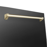 ZLINE 3-Piece Appliance Package - 30-Inch Gas Range, Refrigerator, and Dishwasher in Black Stainless Steel with Gold Accents