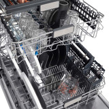 ZLINE 3-Piece Appliance Package - 48-Inch Dual Fuel Range, Refrigerator, and Dishwasher in Stainless Steel with Matte Black Accents