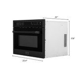 ZLINE 4-Piece Appliance Package - 48-Inch Gas Range, Refrigerator, Convertible Wall Mount Hood, and Microwave Oven in Black Stainless Steel (4KPR-SGRBRH48-MWO)