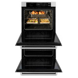 ZLINE 3-Piece Appliance Package - 30-Inch Rangetop, Wall Mount Range Hood, Double Wall Oven in Satin Stainless Steel (3KP-RTSRH30-AWD)