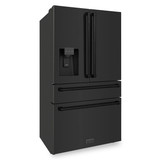 ZLINE 3-Piece Appliance Package - 30-Inch Dual Fuel Range, Refrigerator with Water Dispenser, and Dishwasher in Black Stainless Steel