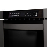 ZLINE 4-Piece Appliance Package - 30-Inch Dual Fuel Range with Brass Burners, Refrigerator with Water Dispenser, Convertible Wall Mount Hood, and Microwave Drawer in Black Stainless Steel (4KPRW-RABRH30-MWD)