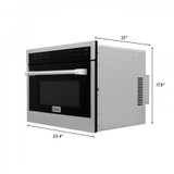 ZLINE 4-Piece Appliance Package - 30-Inch Gas Range, Refrigerator, Convertible Wall Mount Hood, and Microwave Oven in Stainless Steel (4KPR-SGRRH30-MO)
