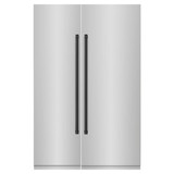 ZLINE 54-Inch Column 16.7 Cu. Ft. Refrigerator and 12.4 Cu. Ft. Freezer in Stainless Steel with Matte Black Accent
