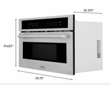 ZLINE 4-Piece Appliance Package - 30-Inch Rangetop, 30” Wall Oven, 36” Refrigerator with Water Dispenser, and 30-Inch Microwave Oven in Stainless Steel (4KPRW-RT30-MWAWS)