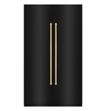 ZLINE 48-Inch Column 12.5 Cu. Ft. Refrigerator and 12.4 Cu. Ft. Freezer in Black Stainless Steel with Gold Accents