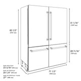 ZLINE 72-Inch 39.6 cu. ft. French Door Built-In Bottom Freezer Refrigerator with Water Dispensers and Ice Makers in Black Stainless Steel (RBIT-BS-72)