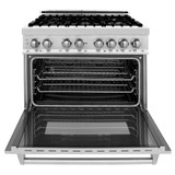 ZLINE 4-Piece Appliance Package - 36-Inch Dual Fuel Range, Tall Tub Dishwasher, Microwave Oven & Premium Hood (4KP-RARH36-MODWV)