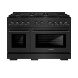ZLINE 3-Piece Appliance Package - 48-Inch Gas Range, Convertible Wall Mount Hood, and Microwave Oven in Black Stainless Steel (3KP-SGRBRHMWO-48)