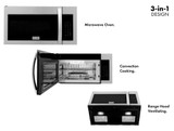 ZLINE 4-Piece Appliance Package - 30-Inch Gas Range, Refrigerator, Tall Tub Dishwasher, & Over-the-Range Microwave in Stainless Steel (4KPR-SGROTRH30-DWV)