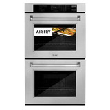 ZLINE 3-Piece Appliance Package - 30-Inch Rangetop, Over-the-Range Microwave Oven, and Double Wall Oven in Satin Stainless Steel (3KP-RTSOTR30-AWD)