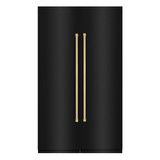ZLINE 48-Inch Column 12.5 Cu. Ft. Refrigerator and 12.4 Cu. Ft. Freezer in Black Stainless Steel with Champagne Bronze Accents