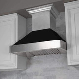 ZLINE 2-Piece Appliance Package - 30-inch Gas Range With Black Matte Door Dual & Premium Range Hood in Satin Stainless Steel (2KP-SGRSBLMRH30)