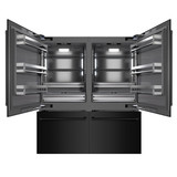 ZLINE 72-Inch 39.6 cu. ft. French Door Built-In Bottom Freezer Refrigerator with Water Dispensers and Ice Makers in Black Stainless Steel with Graphite Gray Interior (GRBIT-BS-72)