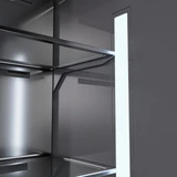 ZLINE Autograph Edition 72-Inch 39.6 cu. ft. French Door Built-In Bottom Freezer Refrigerator with Water Dispensers and Ice Makers in Black Stainless Steel with Graphite Gray Interior and Champagne Bronze Accents (GRBITZ-BS-72-CB)