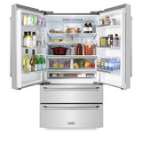 ZLINE 4-Piece Appliance Package - 30-Inch Rangetop, 30” Wall Oven, 36” Refrigerator, and Microwave Drawer in Stainless Steel (4KPR-RT30-MWAWS)
