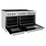 ZLINE 3-Piece Appliance Package - 60-inch Dual Fuel Range, Microwave Oven, & Wall Mount Hood in Stainless Steel (3KP-RARHMWO-60)