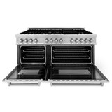ZLINE 3-Piece Appliance Package - 60-inch Dual Fuel Range, Microwave Oven, & Wall Mount Hood in Stainless Steel (3KP-RARHMWO-60)