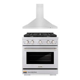 ZLINE 2-Piece Appliance Package - 30-inch Gas Range & Convertible Vent Range Hood in Stainless Steel (2KP-SGRRH30)