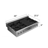 ZLINE 3-Piece Appliance Package - 48 in. Rangetop, 30 in. Wall Oven, & Premium Hood in Stainless Steel