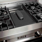 ZLINE 2-Piece Appliance Package - 48-inch Dual Fuel Range with Black Matte Door and Convertible Vent Range Hood in Stainless Steel (2KP-RABLMRH48)