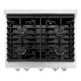 ZLINE 2-Piece Appliance Package - 30-Inch Gas Range & 30-Inch Over-The-Range Microwave Oven in Satin Stainless Steel (2KP-SGRSOTRH30)