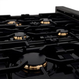 ZLINE 2-Piece Appliance Package - 36-Inch Rangetop and Convertible Range Hood in Black Stainless Steel (2KP-RTBRH36)