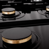 ZLINE 3-Piece Appliance Package - 36-Inch Rangetop, Double Wall Oven, and Convertible Wall Mount Range Hood in Black Stainless Steel (3KP-RTBRH36-AWD)