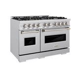 ZLINE 3-Piece Appliance Package - 48-Inch Dual Fuel Range, Refrigerator, and Dishwasher in Stainless Steel