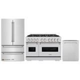 ZLINE 3-Piece Appliance Package - 48-Inch Dual Fuel Range, Refrigerator, and Dishwasher in Stainless Steel