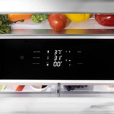ZLINE Autograph Edition 36-Inch 19.8 cu. ft. Built-In Bottom Freezer Refrigerator with Water Dispenser and Ice Maker in Black Stainless Steel and Champagne Bronze Accents (RBITZ-BS-36-CB)
