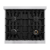 ZLINE 4-Piece Appliance Package - 30-Inch Dual Fuel Range, Hood, Refrigerator, and Dishwasher in Stainless Steel