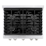 ZLINE 2-Piece Appliance Package - 30-inch Gas Range & Premium Range Hood in Satin Stainless Steel with White (2KP-SGRSWMRH30)