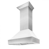 ZLINE 2-Piece Appliance Package - 30-inch Dual Fuel Range and Premium Range Hood in Satin Stainless Steel with White (2KP-RASWMRH30)