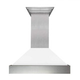 ZLINE 2-Piece Appliance Package - 30-inch Dual Fuel Range and Premium Range Hood in Satin Stainless Steel with White (2KP-RASWMRH30)